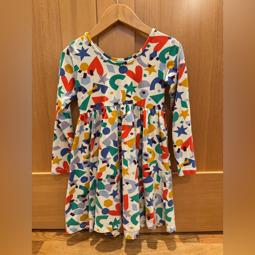 Hanna Andersson Multicolor Shape Print Long Sleeve Dress